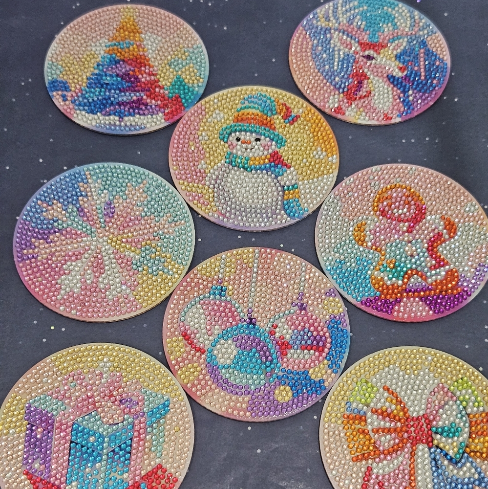 Colorful Christmas Coaster Set